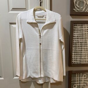 Soft Surroundings Cream Zip-Up Sweater, Cream color, Size Medium, Like New